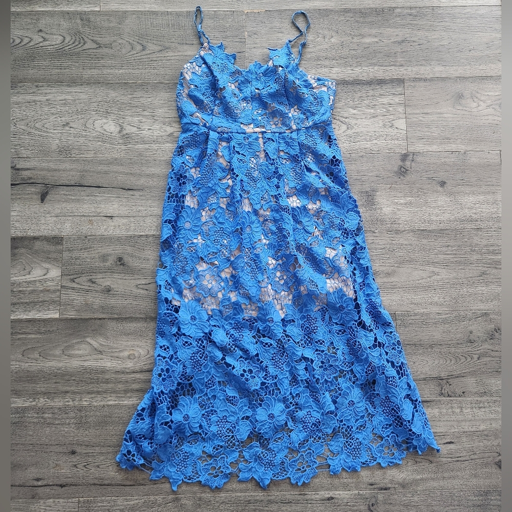 Umgee | Blue Lace Sleeveless Dress